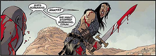 Illustration for article titled Death threatens romance in Conan The Barbarian #12